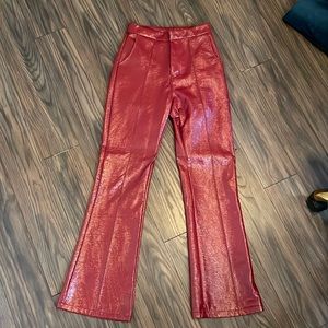 Red leather pants from Princess Polly